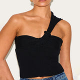 Personality Fish Bare Back One-Shoulder Vest Summer Must-Have Hottie Style Out Of The Street Sexy Simple Woman HZ1208
