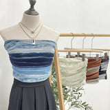 Sweet Cool Hottie Ultra-Short Umbilical Wrap Chest Sleeveless Coat Yarn Folding Tie Dye Chest Tight Waistcoat 8852 HZ1208