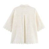 Z Summer's New Hollow Embroidery Shirt 2731063 Pants 2731064 HZ1208