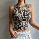 Hottie Net Red Leopard Pure Lust Wind Vest Female Summer Pure Lust Sexy Comfortable Skin Short-Term Open Umbilly Coat HZ1208