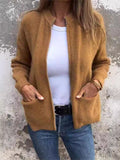 Autumn/Winter 2025 Explosion Fashion Casual Collar Zipper Jacket Loose Pocket Jacket Woman HZ1208