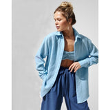 Spring 2025 Long-Sleeved Cotton Covet Shirt New Comfortable Loose Shirt Shawl HZ1208