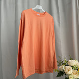 Spring 2025 New Hot Pure Color Long-Sleeved T-Shirt Women Loose Cotton Collar Base Top HZ1208