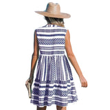 2025 Temu Spring And Summer New Printed Vest V-Neck Mid-Change Dress HZ1208