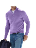 2025 New Winter Long Sleeve V-Neck De-Yvet Zipper Men's Casual Polo Shirt HZ1208