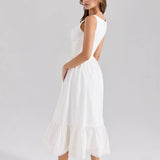 Spring 2025 New Women's Design Sense Of Niche Slimming Casual Splicing Sleeveless Dress HZ1208