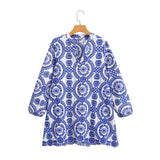 2025 Women's Long-Sleeved Loose Embroidery Dress 23036 HZ1208