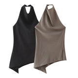 Hang Neck Minimalist Blouse 8346330 Minimalist Trousers 8306330 Set HZ1208