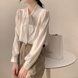 Bunter White Shirt Female Long Sleeve Spring Design Fashion Niche Shirt Professional Interview HZ1208