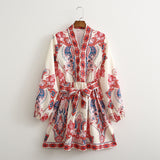 2025 Women's Long-Sleeved Positioning Floral Dress 5506 HZ1208