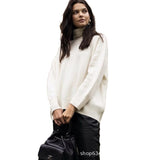 Hot Selling Solid Women's Knitting Knitting Jacket High-Collar Sweater Loose 066 HZ1208