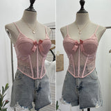 Real Shoot Spice Girls With Chest Pads Fish Bone Lace Sexy Sling Vest Short Boobs On The Back Of The Dress Woman 1127 HZ1208