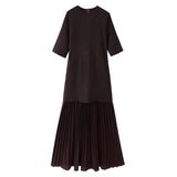 Spring New Round-Neck Short-Sleeved Knitted Knitted Dress 4192001 HZ1208
