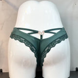 Butterfly Flash Drill Buckle After The Hollow Trousers Tants Ice Silk Spliced Lace Lady T Trousers HZ1208