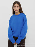 Hot Sales Of Solid Color Round-Neck Sweater Women 2025 Burst Soft Knitted Top HZ1208