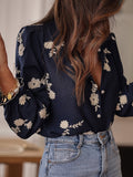 2025 Spring And Summer New Women's Shirt Women's Long-Sleeved Embroidered Chiffon Shirt Top HZ1208