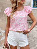 Women's Shirts 2025 Summer New Fashion Flower Butterfly T-Shirts HZ1208