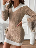 Autumn And Winter Long-Sleeved Jasmine Sweater 2025 Doll Collar Cover Small Knitted Short Dress HZ1208