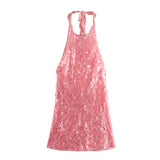 Autumn New Beads Hanging Neck Dress 8741271 HZ1208