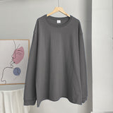 2025 Thread Cuffs Pure Cotton T-Shirt Women 220G Knitted Loose Long-Sleeved Top Hot Ins Wind HZ1208