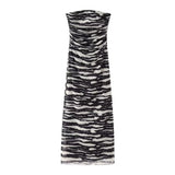 Summer New Printing Net Folding Body Thoracic Dress 5039373 HZ1208