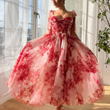 Sexy Women's New Rope Slings To Close The Waist Shredded Floral Dress HZ1208