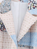 2025 Women's Collar Print Quilt Cotton Long Coat 5796 HZ1208