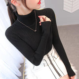High-Necked Sweater Women's Autumn And Winter Set-Up Bottom Shirt 2025 New Fashion Knitting Top HZ1208