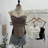 Sweet And Spicy Wind Wearing A Breast Vest Female Pressure Folded Word To Receive Waist Skirt Short Wrapped Chest-Clothed Backwear 8965 HZ1208