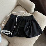 Black Short Skirt Ballet Style 2025 Summer New Women's A Skirt Skirt High-Waisted Skirt Skirt Skirt Tide HZ1208