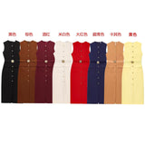 Spring New With Belt Cuffless Sleeveless Fande Dress 3897054 HZ1208