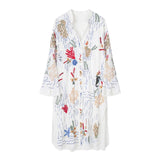 2025 Women's Long Embroidery Loose Shirt 8213 HZ1208