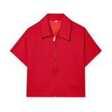 Summer New Women's Collar Short-Sleeved Short Coat Straight Trousers 8491053 8491054 HZ1208