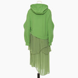 25 New Wave Shape Irregular Splicing Pressure Folded Two-Piece Dress Dress 1553 HZ1208