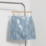 Real Shooting Hot Girl High Waist A Word Lysing Skirt New Flash Short Skirt Anti-Walking Step Bag Hip Skirt 8032 HZ1208