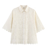 Z Summer's New Hollow Embroidery Shirt 2731063 Pants 2731064 HZ1208