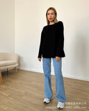 Spring And Autumn 2025 New Solid Color Long-Sleeved T-Shirt Women's Loose Basic Casual Pure Cotton T-Shirt 3317B HZ1208