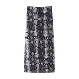 Spring 2025 New Women's Animal Print Pattern Net Tector-Smeared Tsets Half Dress HZ1208