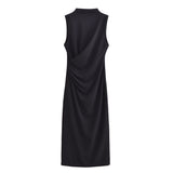 Autumn And Winter New Folding Decoration Midi Sleeveless Dress 9224262 HZ1208