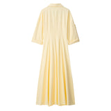 New Summer Collar Shirt Windwear Solid Dress Dress Dress HZ1208