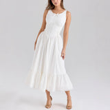 Spring 2025 New Women's Design Sense Of Niche Slimming Casual Splicing Sleeveless Dress HZ1208