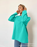 Spring And Autumn 2025 New Solid Color Long-Sleeved T-Shirt Women's Loose Basic Casual Pure Cotton T-Shirt 3317B HZ1208