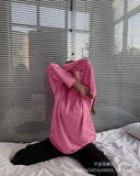 2025 Spring And Autumn New Solid Color Long-Sleeved T-Shirt Women Hot BF Wind Lengthn Cotton Top 3317A HZ1208