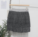 Shiny Tassel Dress Girl Autumn Design Small Babes Dance Irregular A Short Skirt 9039 HZ1208