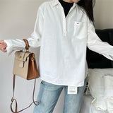 2025 New French High-End White Shirt Early Spring Women's Loose Shirt Temperament Long-Sleeved Top HZ1208