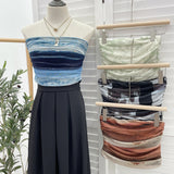 Sweet Cool Hottie Ultra-Short Umbilical Wrap Chest Sleeveless Coat Yarn Folding Tie Dye Chest Tight Waistcoat 8852 HZ1208