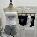 Hot Diamond Tector Tset Coat Outside Wearing Bra Mat Babes Wrapped Bra Short Open Umbilly Printed Vest 8031 HZ1208