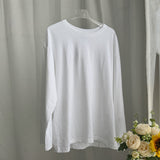 Spring 2025 New Hot Pure Color Long-Sleeved T-Shirt Women Loose Cotton Collar Base Top HZ1208