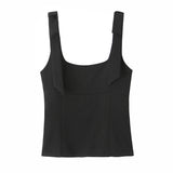 Wide-Shoulder Sling Sling Waistcoat Women Wear Chic Design Elastic Short Inner Sleeveless Top HZ1208