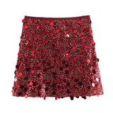 Spring 2025 New Leek Decorating Stylish Personality Miniskirt Skirt 3920139 808 HZ1208